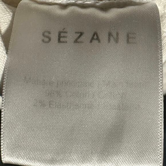 Sezane Ecru Giulia Denim Shift Dress French Country Coastal Rustic Boho Preppy - Picture 10 of 11